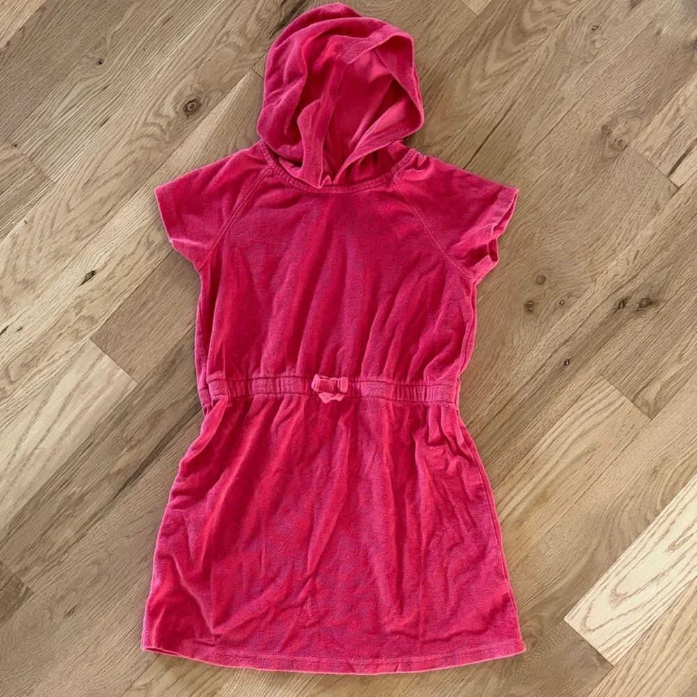 Hanna Andersson Girls' Hooded Terry dress / swim cover up